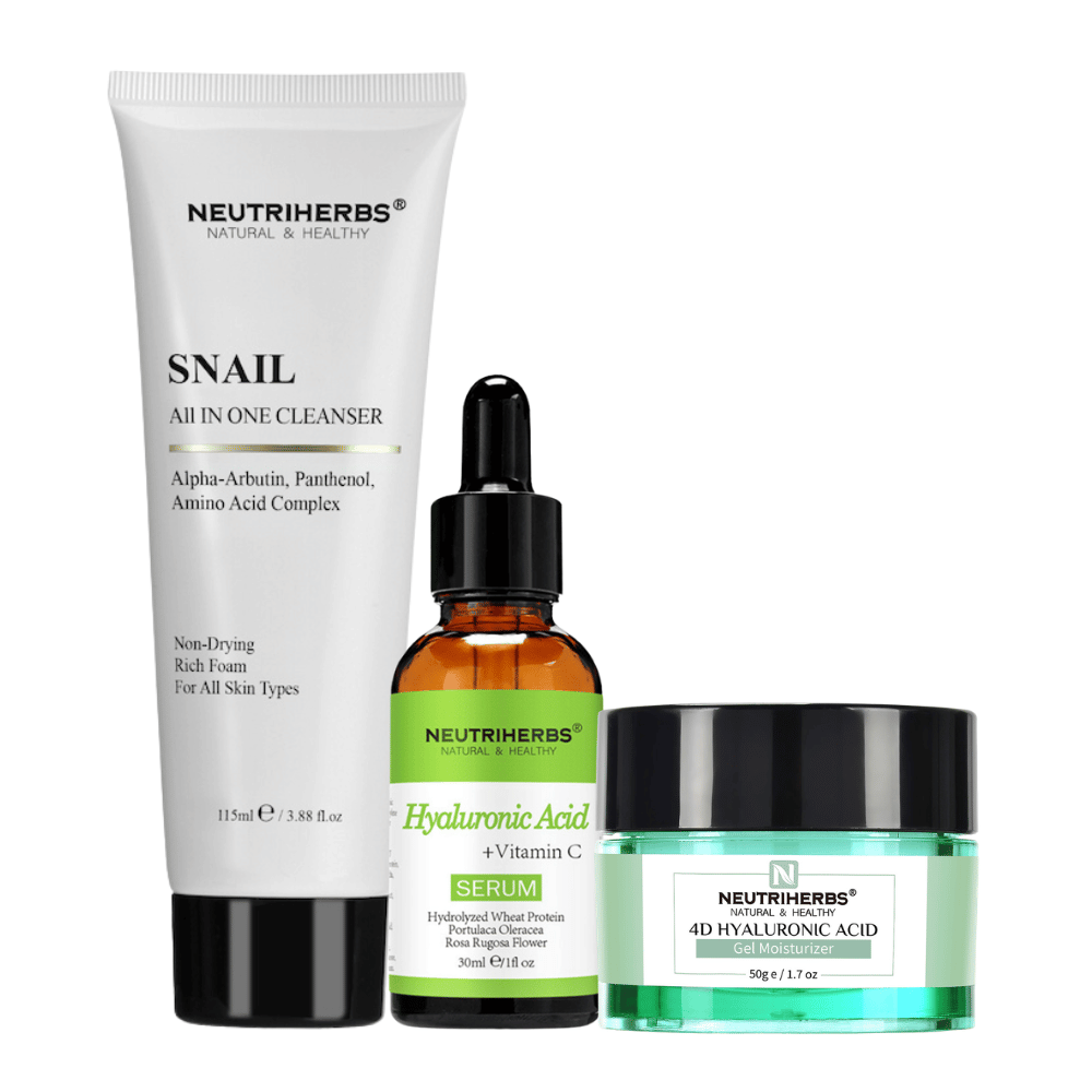 Hydration Routine Kit met Hyaluronic Acid Serum, 4D Hyaluronic Acid Gel en Snail Cleanser