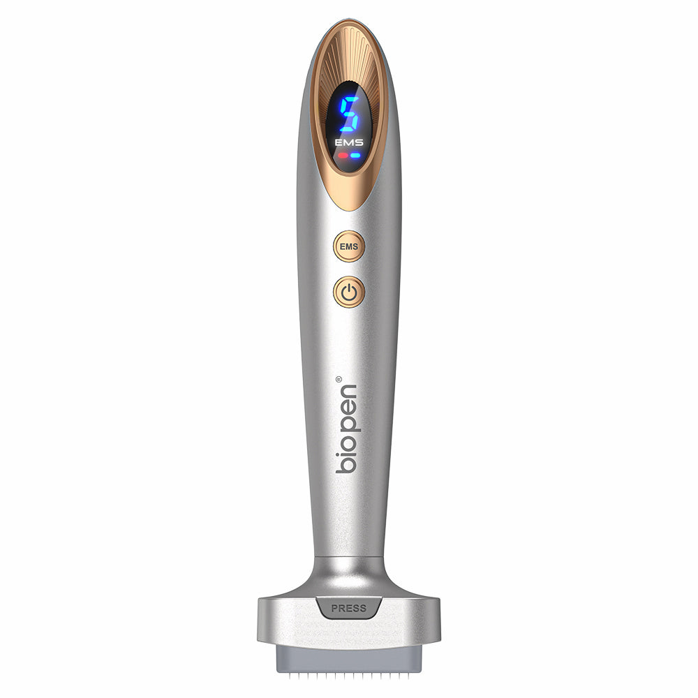 Bio Pen Bio 6 microneedling-pen met EMS en LED-display – geavanceerd hulpmiddel voor huidverjonging, verhoogde absorptie en professionele gezichtsbehandeling.