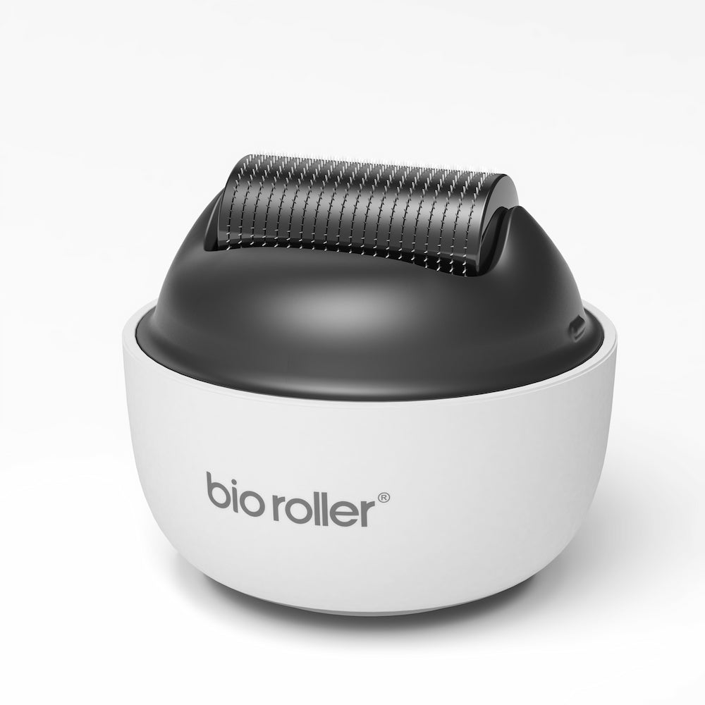 Bio Roller G4 microneedling-roller met 0,75 mm naalden voor verbeterde huidstructuur, verhoogde collageenproductie en effectieve serumabsorptie.