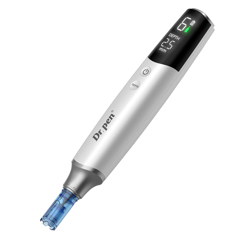 Dr. Pen M9 dermapen met digitaal display, verstelbare naalddiepte en naaldcartridge voor geavanceerde microneedling en huidverbetering.